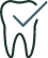 Illustrated tooth with checkmark icon